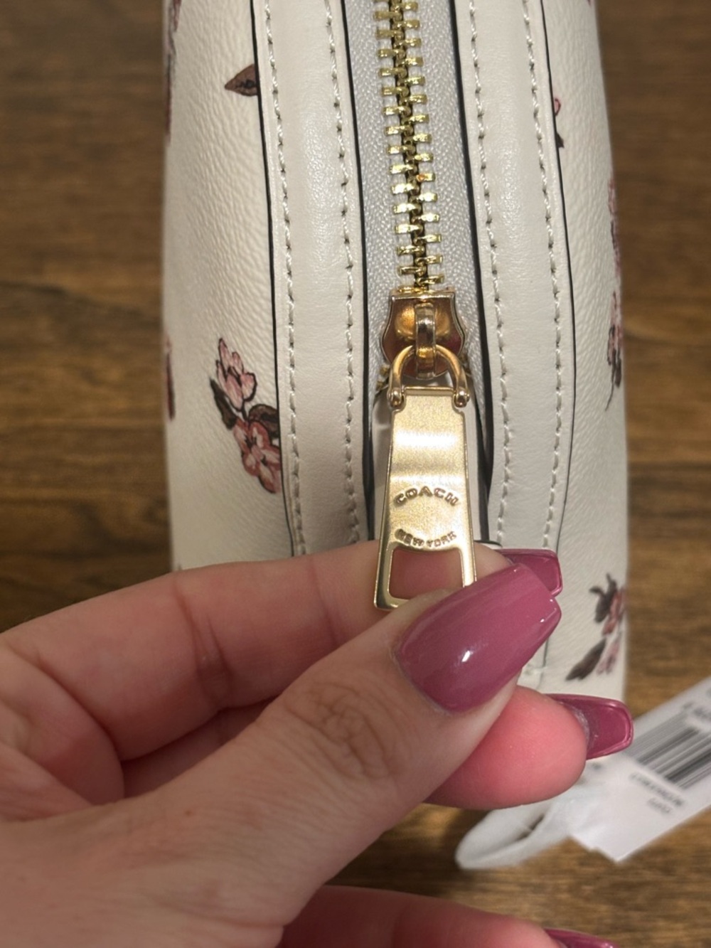 Coach Floral & Ladybug Print Crossbody Bag - Cream, Red, Pink - Picture 9 of 15
